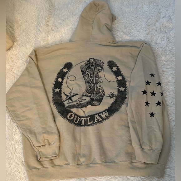 Urban Outfitters Willie Nelson Beige Hoodie - Picture 2 of 5